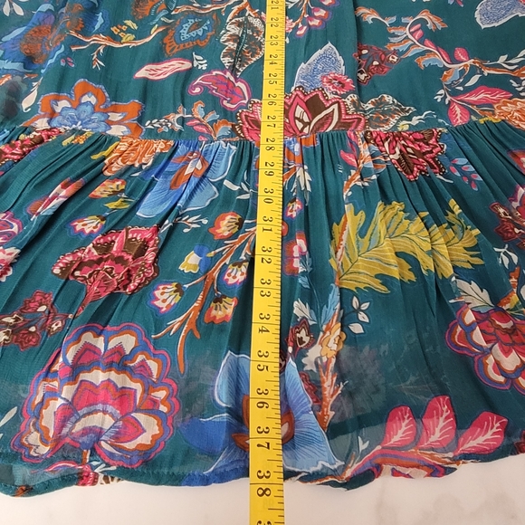 Anthropologie Natalie Trapeze Dress Womens Floral Sheer Overlay High Neck  Sz S - Picture 7 of 12